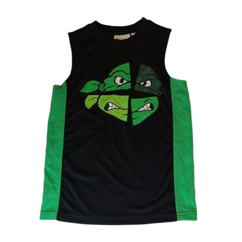 Boy's Retro Teenage Mutant Ninja Turtles Sleeveless Athletic Tank Top Tee, M